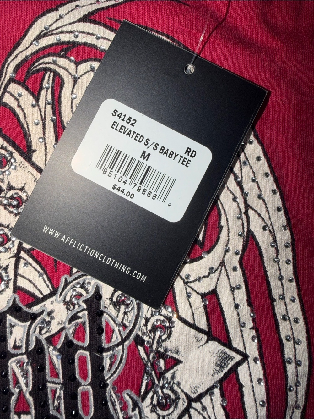 Affliction Sinful Graphic Tee with Rhinestones - Picture 4 of 4